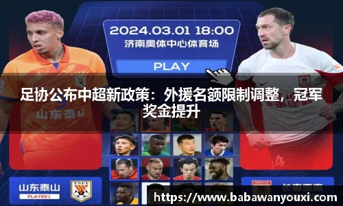 足协公布中超新政策：外援名额限制调整，冠军奖金提升